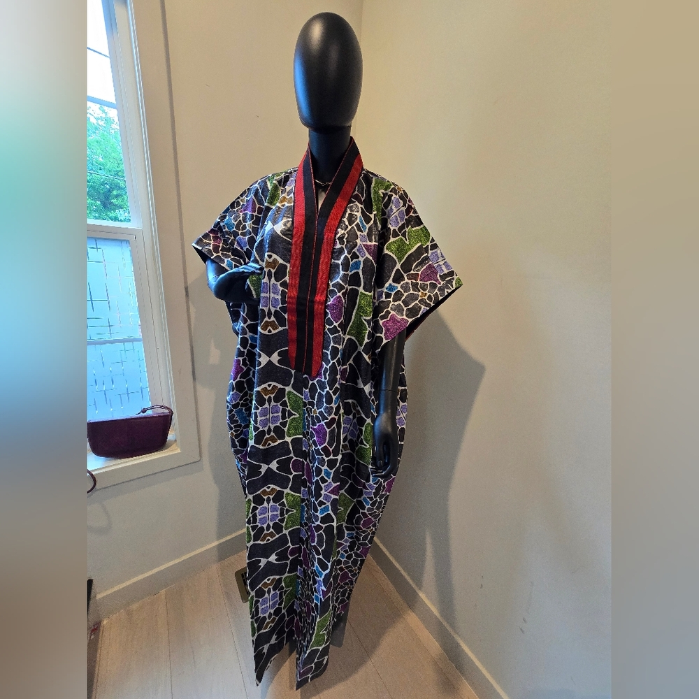 Colorful Patterned Kimono Dress